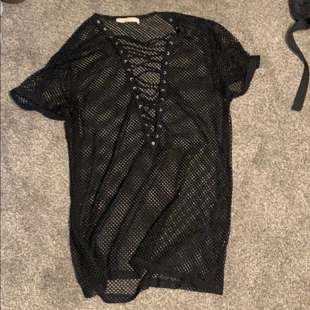 Black netted top